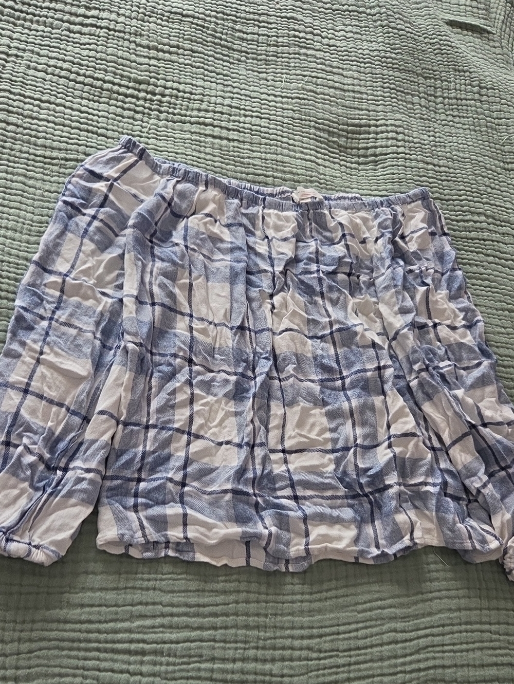 Vince Camuto Blue and White Plaid Circle Skirt